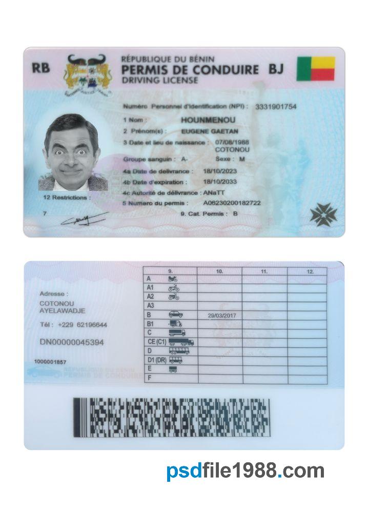 Benin Driving License